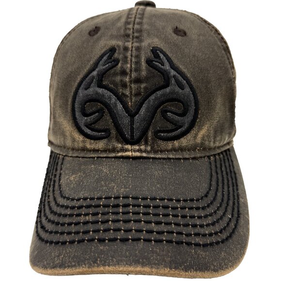 OUTDOOR CAP Co. Other - REALTREE Antler Logo Washed Brown Adjustable Cap – Distressed Outdoor Style Hat